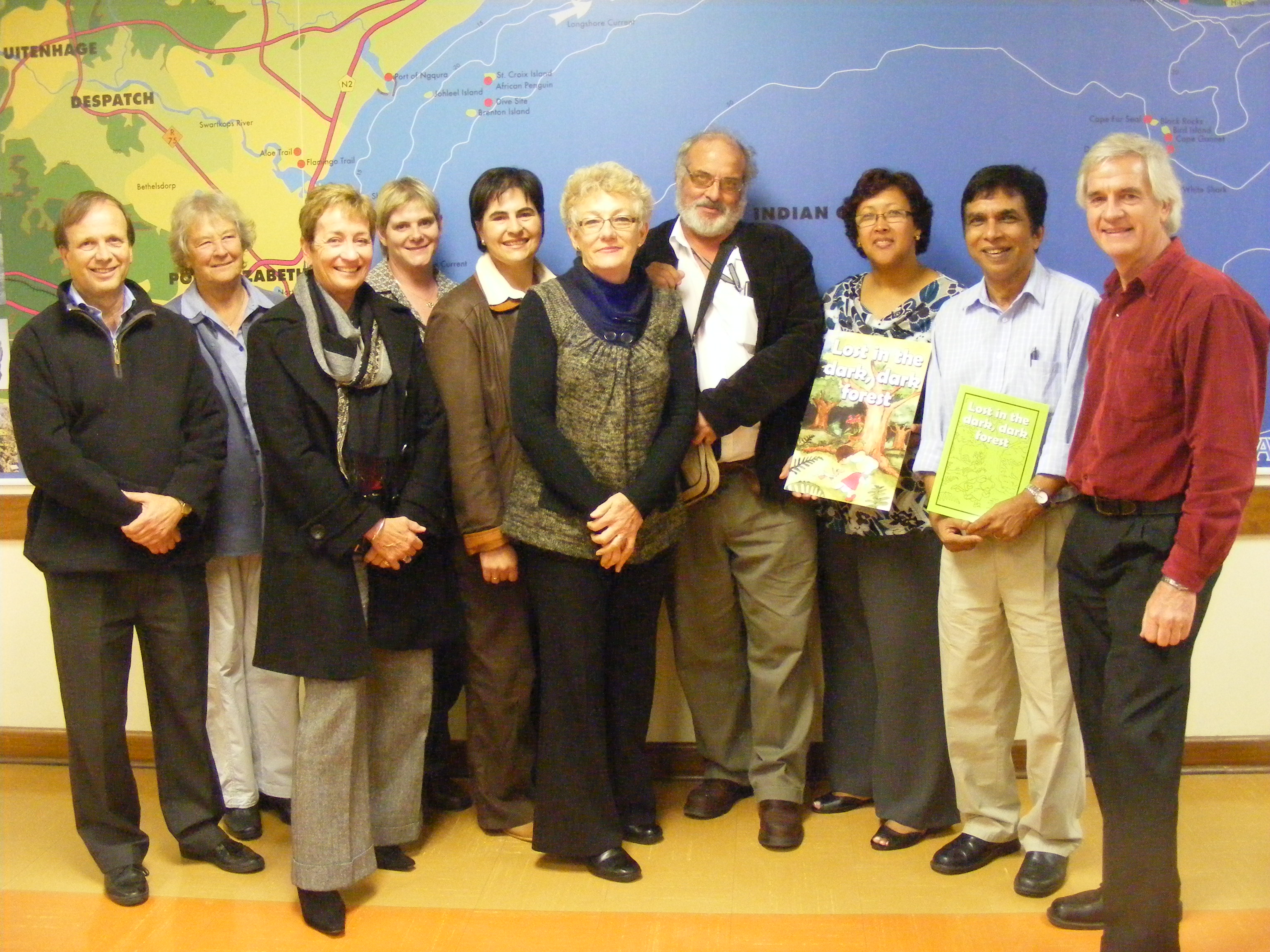 Presenters with Prof Paul Webb, Director of CERTI. From left Paul Webb, Lesley Foster, Lyn Webb, Helena Oosthuizen, Elsa Lombaard, Elise Knoetze, Brian Walter, Nicky Daniels, Raj Kurup and Jeff Ilsley